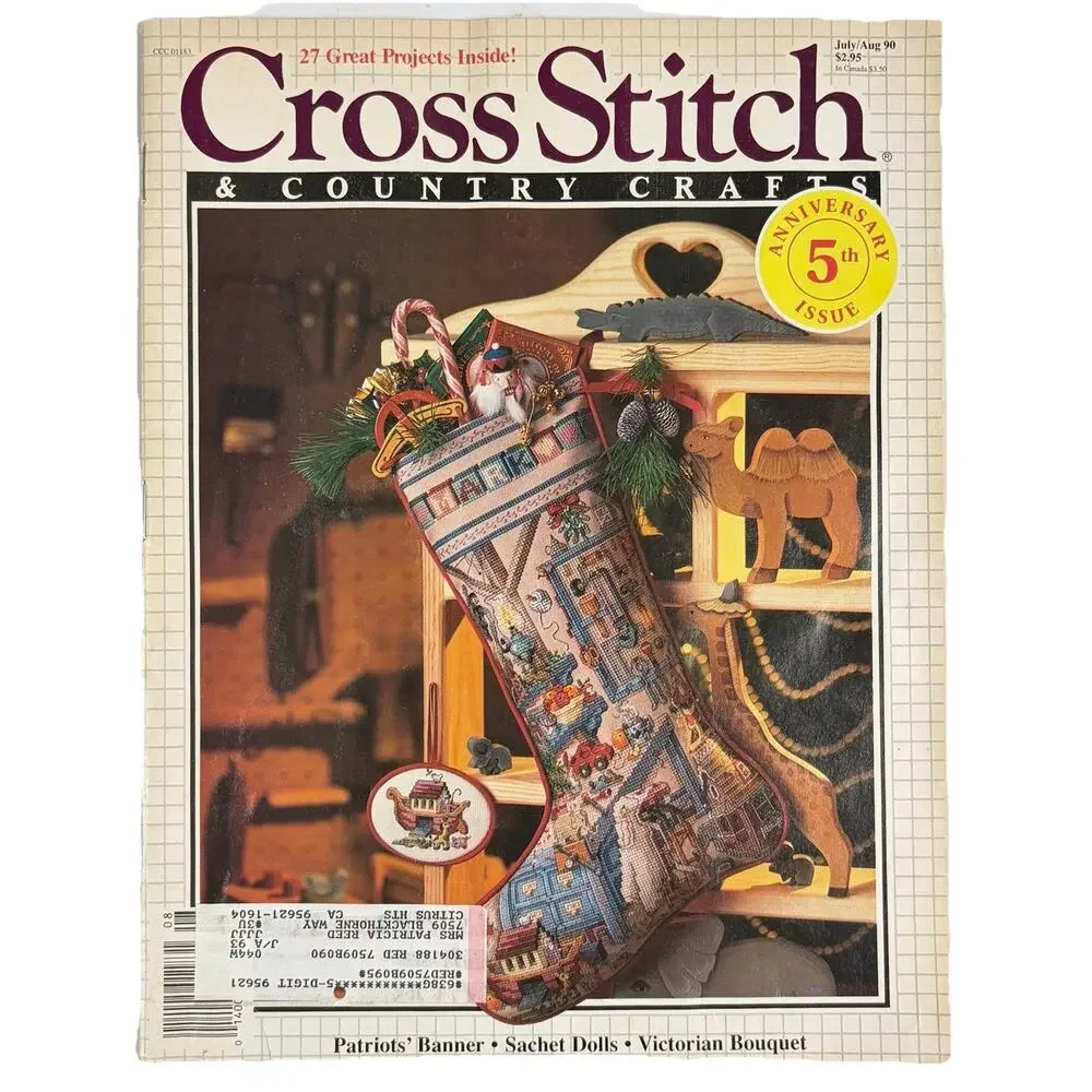 Cross Stitch & Country Crafts Magazine Lot 10 1987-93 Over 100+ Pattern Projects